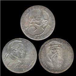 1968-74 Germany Silver 5 Mark BU Lot of 3 (COI-8502)