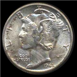 1945 Mercury Dime Gem MS66+ (COI-8415)