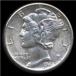 1945D Mercury Dime Gem MS66+ FB (COI-8416)