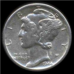 1944D Mercury Dime AU+ ERROR (COI-8404)
