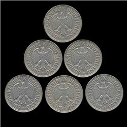 1968F Germany 1 Mark Hi Grade Scarce 6 Pcs (COI-8173)