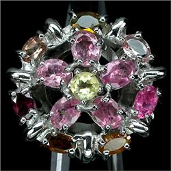 67ct Fancy Color Tourmaline Silver Ring  (JEW-1855)