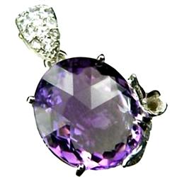 50ct Sapphire 925 Amethyst Pendant Appr Est $8k (JEW-2597)