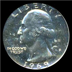 1969S GW 25c Proof Quarter Coin Graded ICG PR70 (COI-5364)