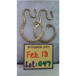 Good SILVER Tribal Earring Pair