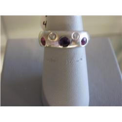 1CT Diamond and Ruby Ladies Ring, 8g 14K gold band