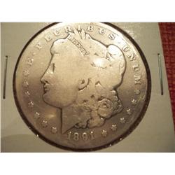 BETTER DATE 1891 CITY MORGAN SILVER DOLLAR