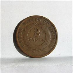 1865 bronze 2 Cents; 2nd year of issue