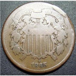 1865 Two Cent Piece - VG