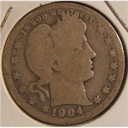1904-O Silver Barber Quarter