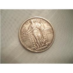 1917 Walking Liberty Silver Quarter Type1, AU