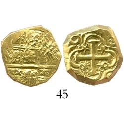 Bogota, Colombia, cob 2 escudos, posthumous Charles II, from the 1715 Fleet.