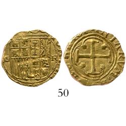 Granada, Spain, 1 escudo, Charles-Joanna, assayer R, scarce.