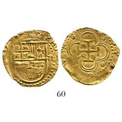 Seville, Spain, cob 2 escudos, Philip II, assayer not visible (pre-1588).