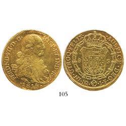 Bogota, Colombia, bust 8 escudos, Ferdinand VII (bust of Charles IV), 1815/4JF.