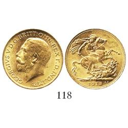 London, England, sovereign, George V, 1913.