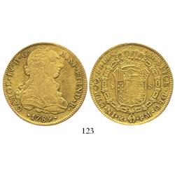 Mexico City, Mexico, bust 8 escudos, Charles IV transitional (bust of Charles III, ordinal IV), 1789