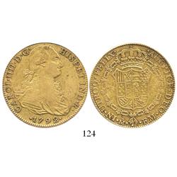 Mexico City, Mexico, bust 8 escudos, Charles IV, 1792FM.