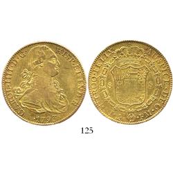 Mexico City, Mexico, bust 8 escudos, Charles IV, 1793FM.