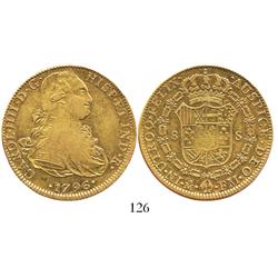 Mexico City, Mexico, bust 8 escudos, Charles IV, 1796FM.