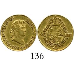 Mexico City, Mexico, bust 1/2 escudo, Ferdinand VII, 1814JJ.