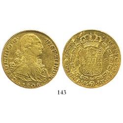Lima, Peru, bust 8 escudos, Charles IV, 1806JP.