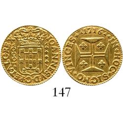 Lisbon, Portugal, 1000 reis, John V, 1716.