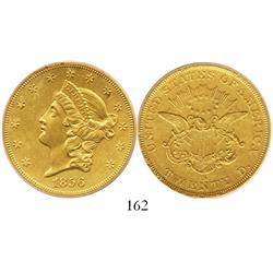 USA (San Francisco mint), coronet $20 double eagle, 1856-S, encapsulated SEGS MS-62 Sea Salvage, fro