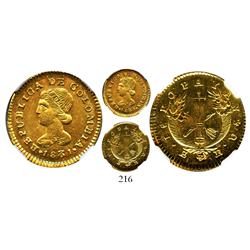 Popayan, Colombia, 1 escudo, 1831RU, encapsulated NGC MS-63.