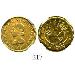 Popayan, Colombia, 1 escudo, 1832RU, encapsulated NGC VF-35.