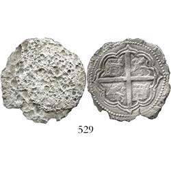Granada, Spain, cob 4 reales, Philip II, assayer not visible.