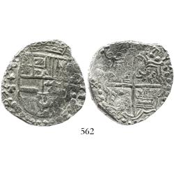 Potosi, Bolivia, cob 8 reales, 1621T, Grade 1.