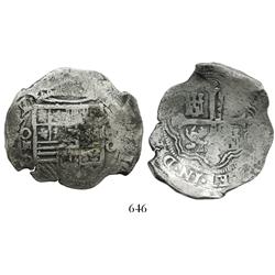 Mexico City, Mexico, cob 8 reales, (162)2/0D, clear overdate, stars in legend.