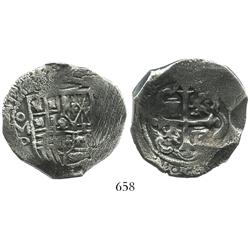 Mexico City, Mexico, cob 4 reales, (16)37P, clear date, very rare.