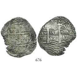 Potosi, Bolivia, cob 8 reales, 1654E.