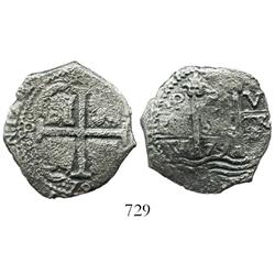 Potosi, Bolivia, cob 4 reales, 1679V.