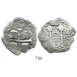 Potosi, Bolivia, cob 4 reales, 1679V.