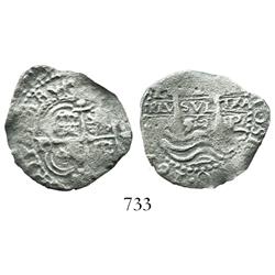 Potosi, Bolivia, cob 2 reales, 1653E.