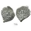 Image 1 : Potosi, Bolivia, cob 2 reales, 1672E.