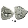 Image 1 : Potosi, Bolivia, cob 1 real, 1668E, assayer to left of cross, rare.