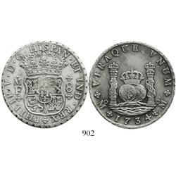 Mexico City, Mexico, pillar 8 reales, Philip V, 1734MF.