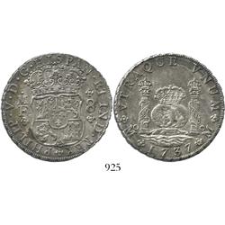 Mexico City, Mexico, pillar 8 reales, Philip V, 1737MF.