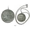 Image 1 : Mexico City, Mexico, pillar 8 reales, Philip V, 1741MF, mounted in sterling silver bezel with neckla