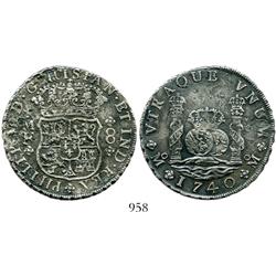 Mexico City, Mexico, pillar 8 reales, Philip V, 1740MF.