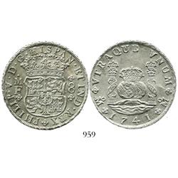 Mexico City, Mexico, pillar 8 reales, Philip V, 1741MF.