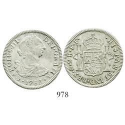 Mexico City, Mexico, bust 2 reales, Charles III, 1783FF.