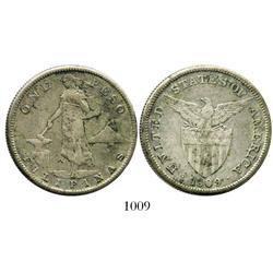 Philippines, 1 peso, 1909.