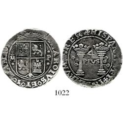 Mexico City, Mexico, 4 reales, Charles-Joanna, "Early Series," oMo to left, oPo to right, G/X in leg