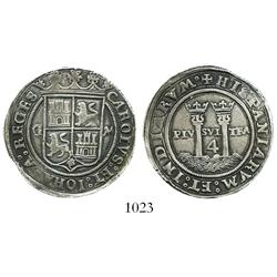 Mexico City, Mexico, 4 reales, Charles-Joanna, "Late Series," G to left, M to right.