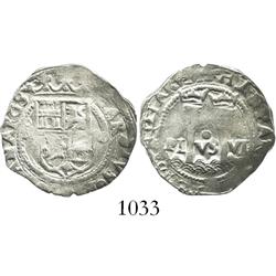 Mexico City, Mexico, 1 real, Charles-Joanna, "Late Series," oM to left, O to right.